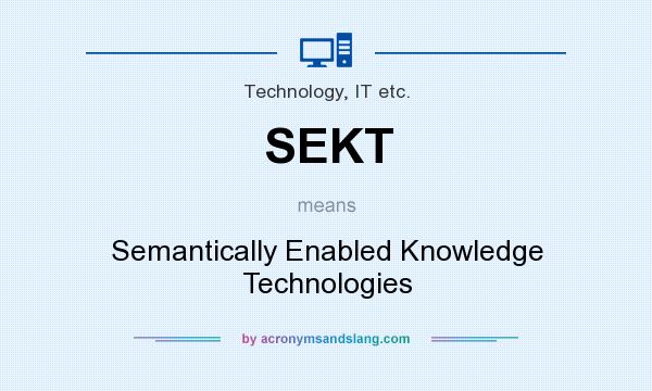 What does SEKT mean? It stands for Semantically Enabled Knowledge Technologies