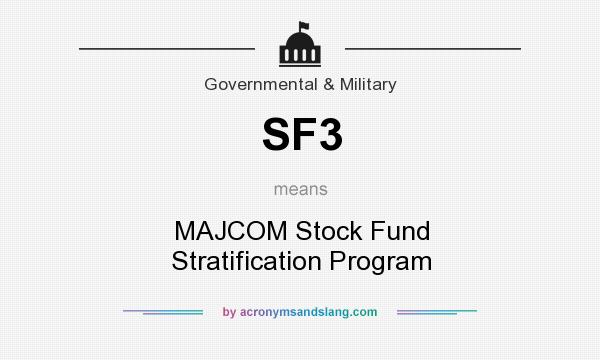 What does SF3 mean? It stands for MAJCOM Stock Fund Stratification Program