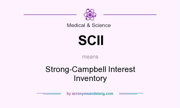 What does SCII mean? It stands for Strong-Campbell Interest Inventory