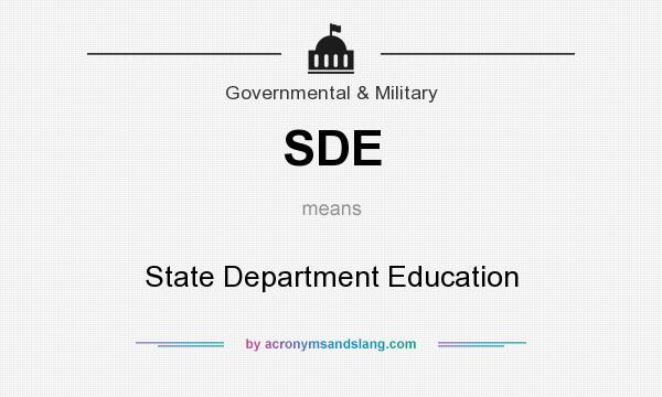 What does SDE mean? It stands for State Department Education