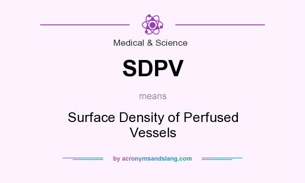 What does SDPV mean? It stands for Surface Density of Perfused Vessels