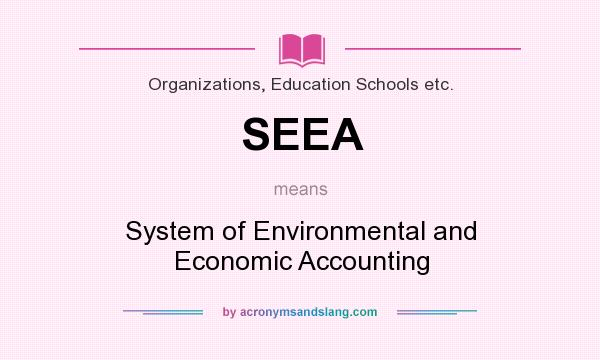 What does SEEA mean? It stands for System of Environmental and Economic Accounting