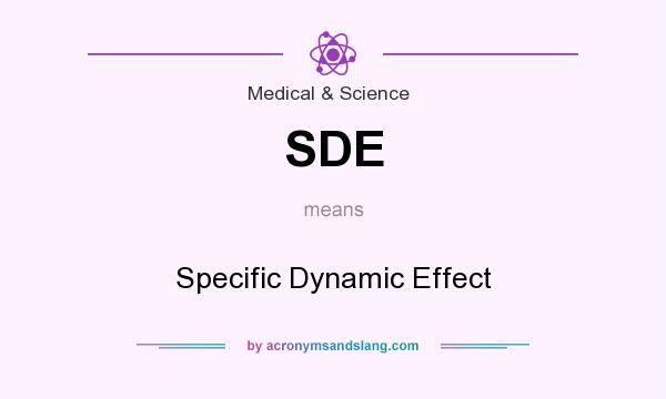 What does SDE mean? It stands for Specific Dynamic Effect