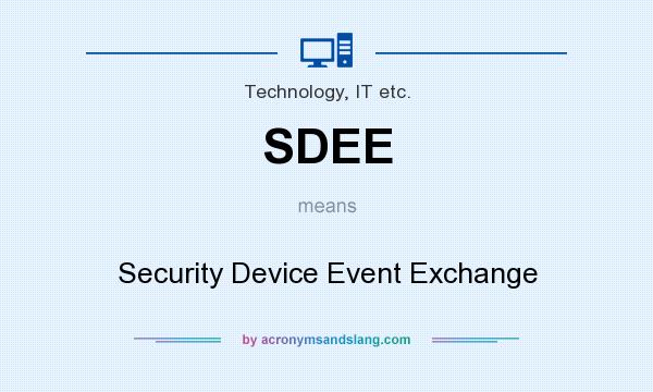What does SDEE mean? It stands for Security Device Event Exchange