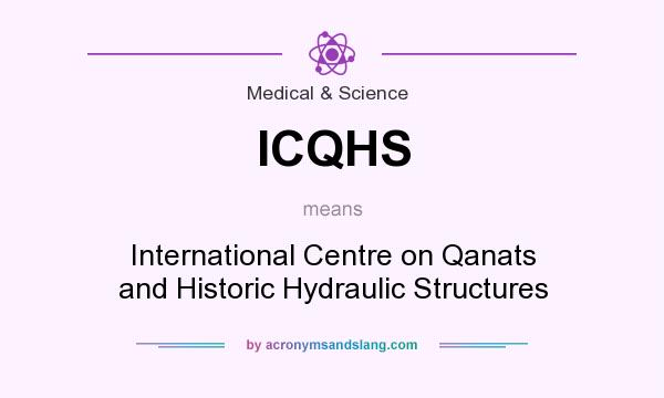 What does ICQHS mean? It stands for International Centre on Qanats and Historic Hydraulic Structures