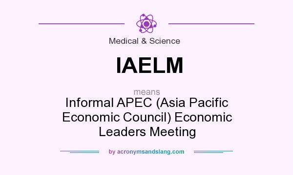 What does IAELM mean? It stands for Informal APEC (Asia Pacific Economic Council) Economic Leaders Meeting