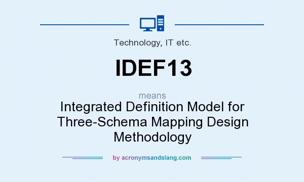 What does IDEF13 mean? It stands for Integrated Definition Model for Three-Schema Mapping Design Methodology