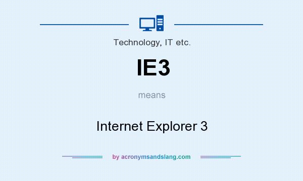 What does IE3 mean? It stands for Internet Explorer 3