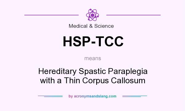 What does HSP-TCC mean? It stands for Hereditary Spastic Paraplegia with a Thin Corpus Callosum