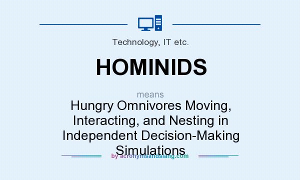 What does HOMINIDS mean? It stands for Hungry Omnivores Moving, Interacting, and Nesting in Independent Decision-Making Simulations