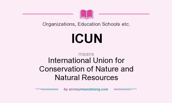 What does ICUN mean? It stands for International Union for Conservation of Nature and Natural Resources