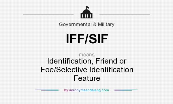 What does IFF/SIF mean? It stands for Identification, Friend or Foe/Selective Identification Feature