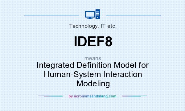 What does IDEF8 mean? It stands for Integrated Definition Model for Human-System Interaction Modeling