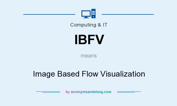 What does IBFV mean? It stands for Image Based Flow Visualization