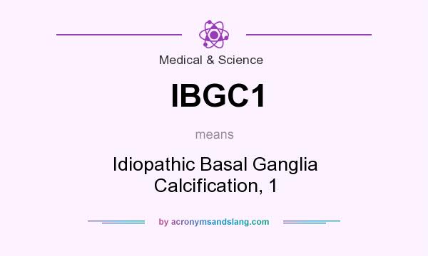 What does IBGC1 mean? It stands for Idiopathic Basal Ganglia Calcification, 1