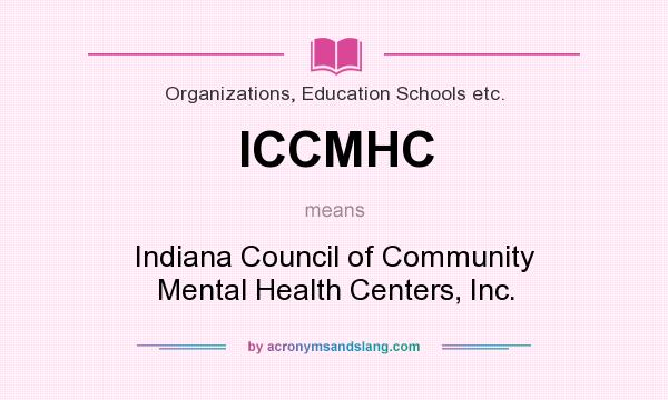 What does ICCMHC mean? It stands for Indiana Council of Community Mental Health Centers, Inc.