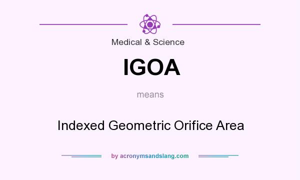 What does IGOA mean? It stands for Indexed Geometric Orifice Area