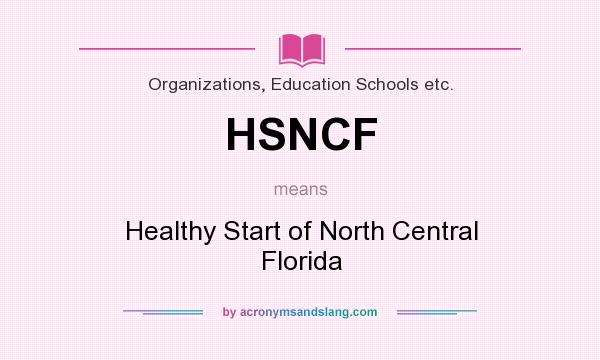 What does HSNCF mean? It stands for Healthy Start of North Central Florida