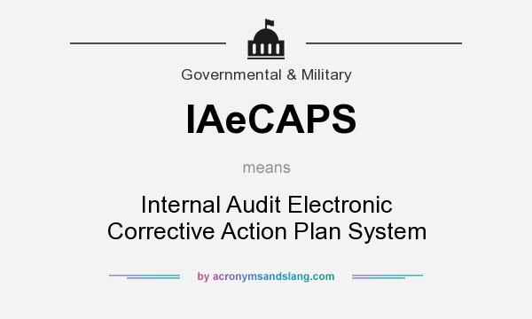 What does IAeCAPS mean? It stands for Internal Audit Electronic Corrective Action Plan System