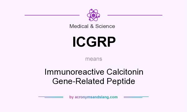What does ICGRP mean? It stands for Immunoreactive Calcitonin Gene-Related Peptide