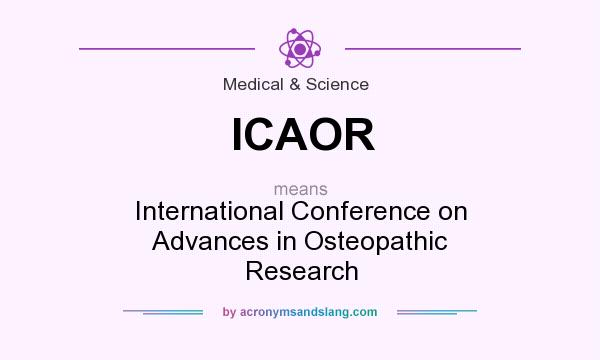 What does ICAOR mean? It stands for International Conference on Advances in Osteopathic Research
