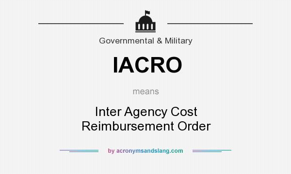 What does IACRO mean? It stands for Inter Agency Cost Reimbursement Order