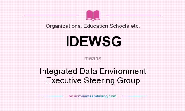 What does IDEWSG mean? It stands for Integrated Data Environment Executive Steering Group