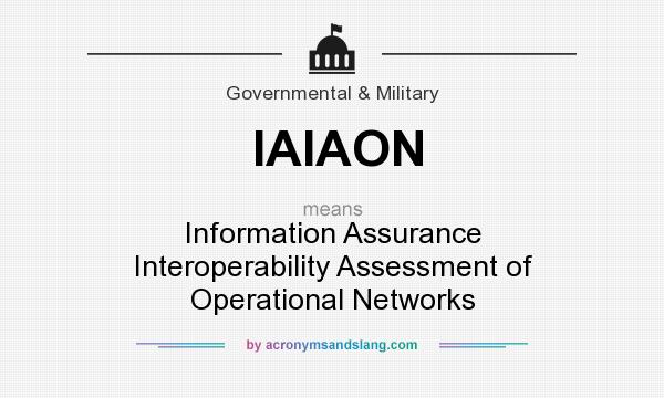 What does IAIAON mean? It stands for Information Assurance Interoperability Assessment of Operational Networks