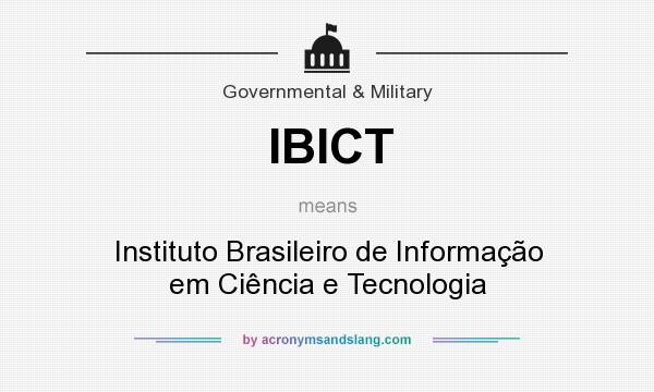 What does IBICT mean? It stands for Instituto Brasileiro de Informação em Ciência e Tecnologia