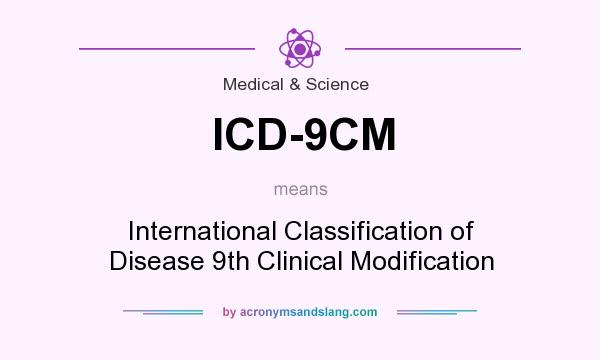 What does ICD-9CM mean? It stands for International Classification of Disease 9th Clinical Modification