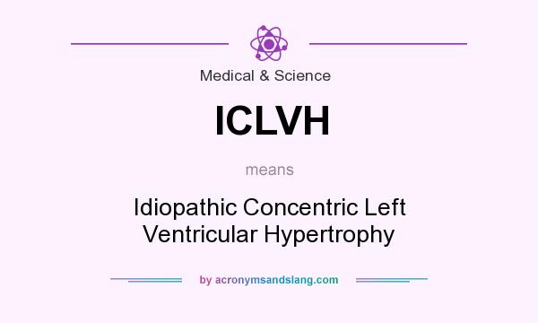 What does ICLVH mean? It stands for Idiopathic Concentric Left Ventricular Hypertrophy