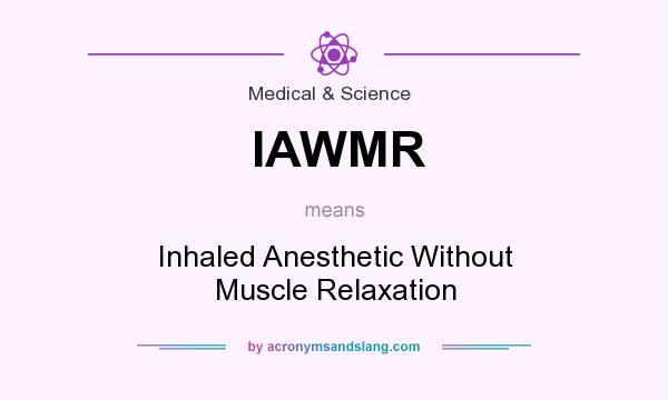 What does IAWMR mean? It stands for Inhaled Anesthetic Without Muscle Relaxation