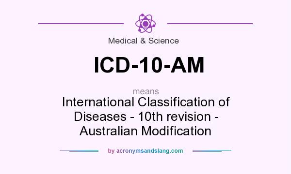 What does ICD-10-AM mean? It stands for International Classification of Diseases - 10th revision - Australian Modification