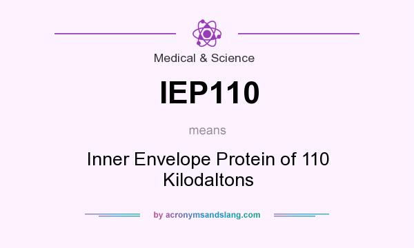 What does IEP110 mean? It stands for Inner Envelope Protein of 110 Kilodaltons