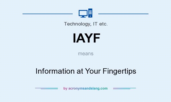 What does IAYF mean? It stands for Information at Your Fingertips
