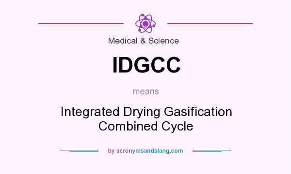 What does IDGCC mean? It stands for Integrated Drying Gasification Combined Cycle