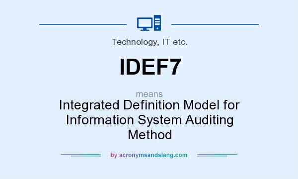 What does IDEF7 mean? It stands for Integrated Definition Model for Information System Auditing Method