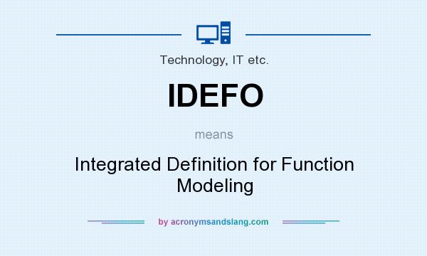 What does IDEFO mean? It stands for Integrated Definition for Function Modeling