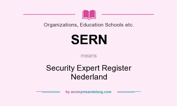 What does SERN mean? It stands for Security Expert Register Nederland