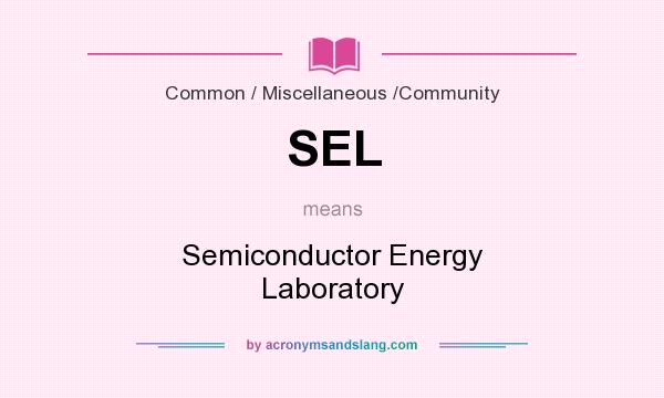 What does SEL mean? It stands for Semiconductor Energy Laboratory