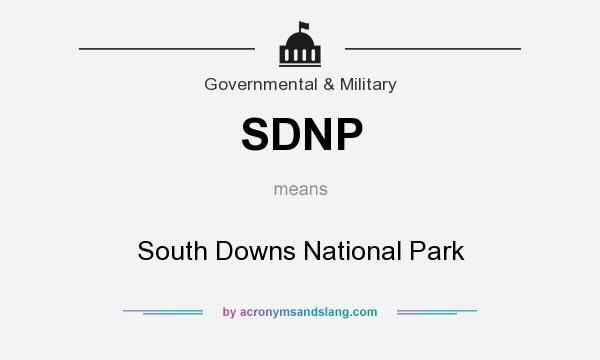What does SDNP mean? It stands for South Downs National Park