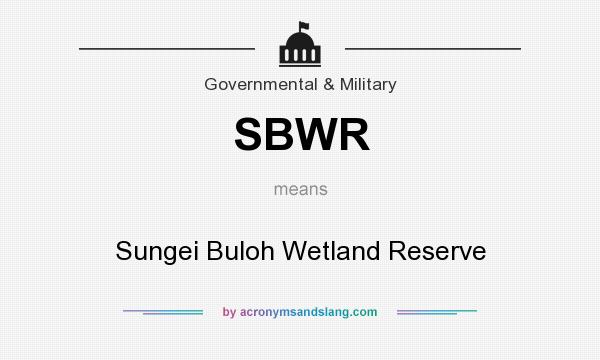 What does SBWR mean? It stands for Sungei Buloh Wetland Reserve