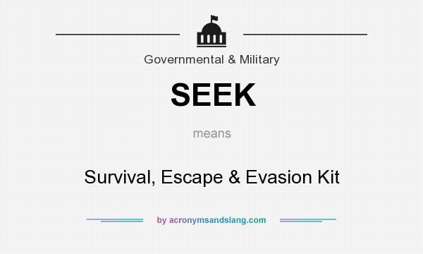 What does SEEK mean? It stands for Survival, Escape & Evasion Kit