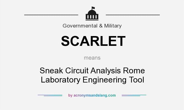 What does SCARLET mean? It stands for Sneak Circuit Analysis Rome Laboratory Engineering Tool