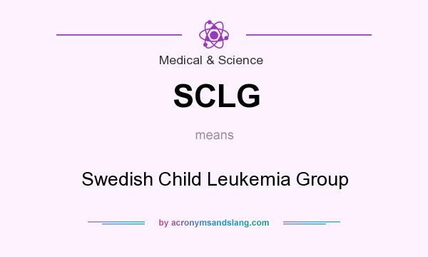 What does SCLG mean? It stands for Swedish Child Leukemia Group