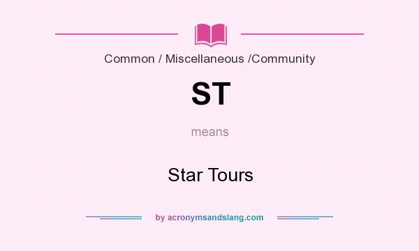 What does ST mean? It stands for Star Tours