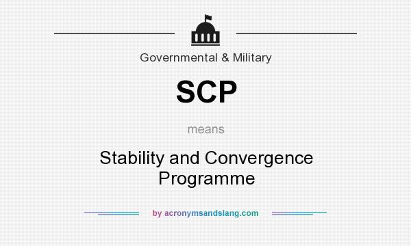 What does SCP mean? It stands for Stability and Convergence Programme
