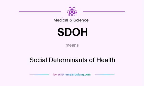 What does SDOH mean? It stands for Social Determinants of Health
