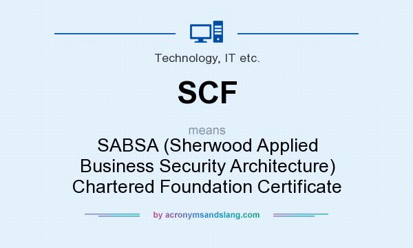 What does SCF mean? It stands for SABSA (Sherwood Applied Business Security Architecture) Chartered Foundation Certificate