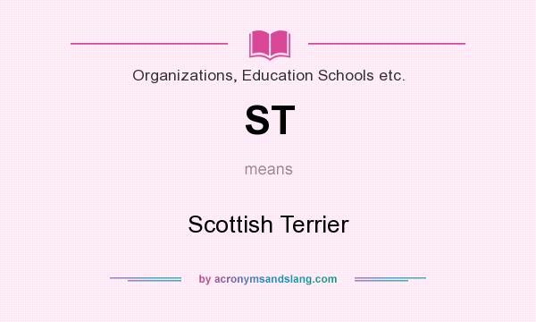 What does ST mean? It stands for Scottish Terrier